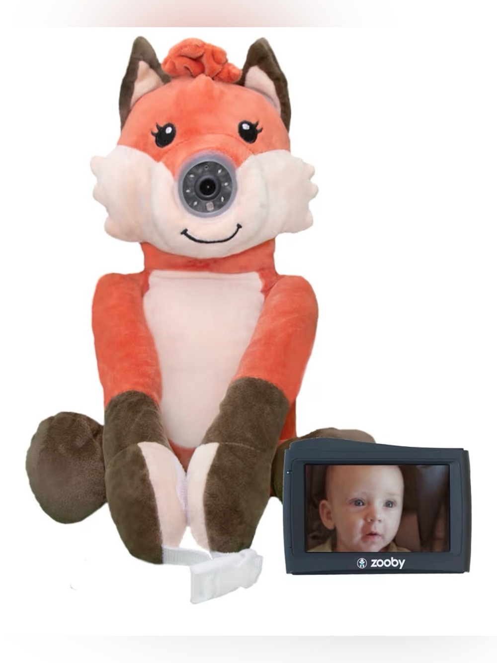 Zooby Plush Fox Baby Monitor with Orange and Cream Plush